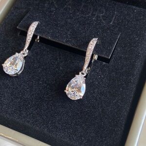 Nadri Elegant Pear Cut Drop Earrings